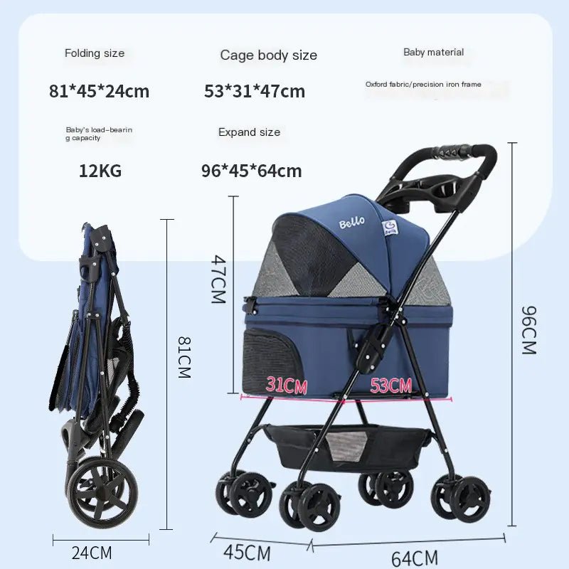 Bello OSM - M02S Lightweight Folding Pet Stroller - SJ MART
